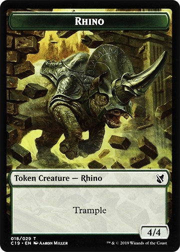 Image for Rhino // Egg Double-sided Token (18 // 16) (Commander 2019) - Magic: The Gathering