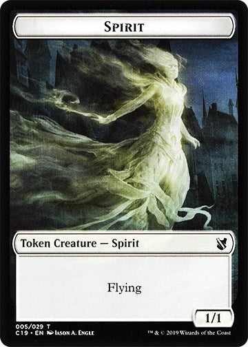 Image for Spirit // Human Double-Sided Token (5 // 3) (Commander 2019) - Magic: The Gathering
