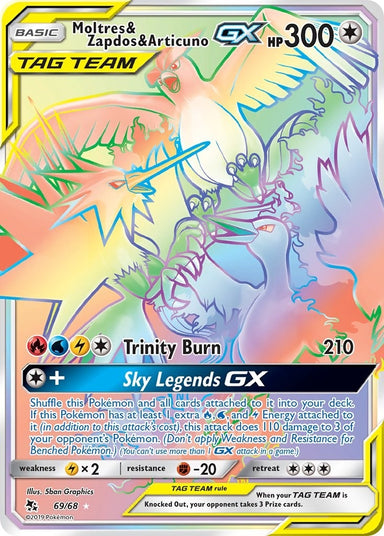 Image for Moltres & Zapdos & Articuno GX (Secret) (69/68) (HIF) - Pokemon