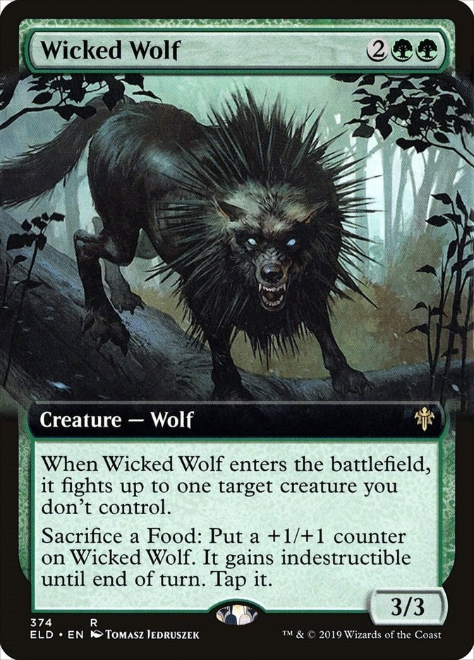 Image for Wicked Wolf (Extended Art) (374) (Throne of Eldraine) - Magic: The Gathering