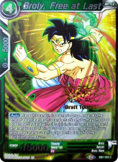 DB1-052  - Broly, Free at Last (Dragon Brawl Draft Tournament Gold Stamped)