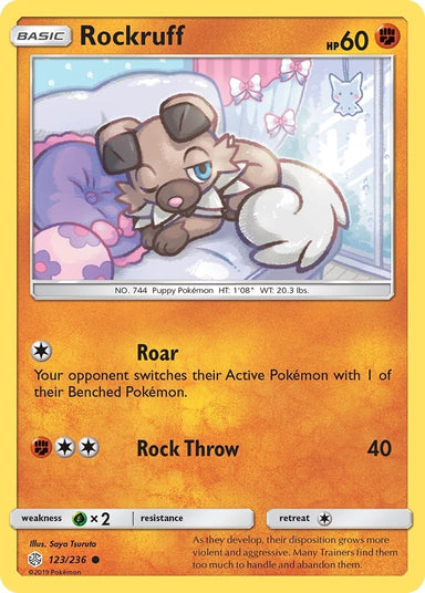 Image for Rockruff (123/236) (SM - Cosmic Eclipse) - Pokemon