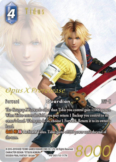 Image for Tidus (Prerelease Promo) (PR-061/10-117H) (FF: Promo Cards) (PR) - Final Fantasy TCG