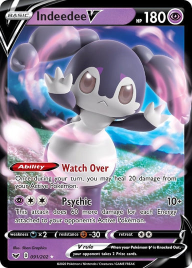 Image for Indeedee V (091/202) (SWSH01: Sword & Shield Base Set) - Pokemon