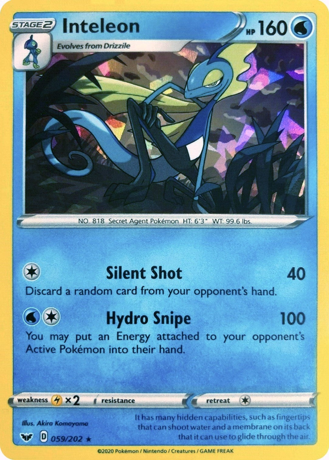 Inteleon - 059/202 (Cracked Ice Holo) (059/202) (Deck Exclusives)