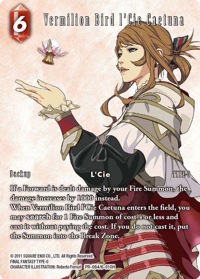 Image for Vermilion Bird l'Cie Caetuna (PR-064/6-010H) (FF: Promo Cards) (PR) - Final Fantasy TCG