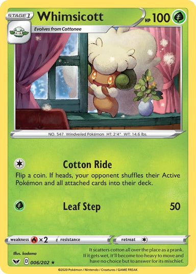 Image for Whimsicott (006/202) (SWSH01: Sword & Shield Base Set) - Pokemon