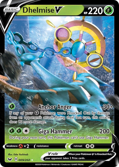 Image for Dhelmise V (009/202) (SWSH01: Sword & Shield Base Set) - Pokemon