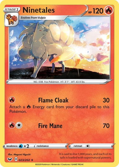 Image for Ninetales (023/202) (SWSH01: Sword & Shield Base Set) - Pokemon