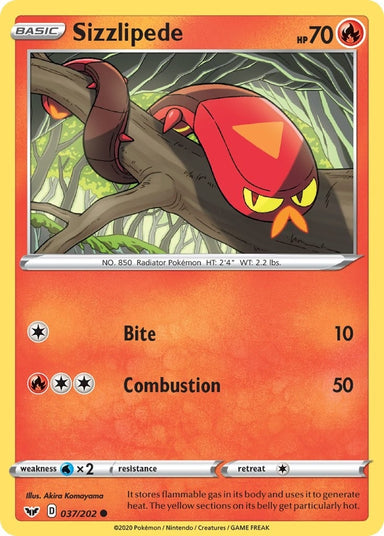 Image for Sizzlipede (037) (037/202) (SWSH01: Sword & Shield Base Set) - Pokemon