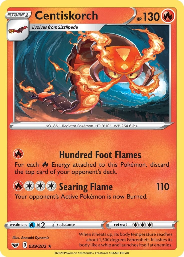 Image for Centiskorch (039/202) (SWSH01: Sword & Shield Base Set) - Pokemon