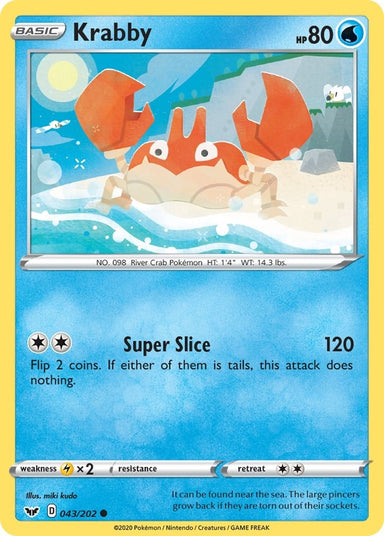 Image for Krabby (043) (043/202) (SWSH01: Sword & Shield Base Set) - Pokemon