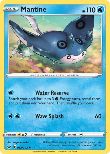 Image for Mantine (052/202) (SWSH01: Sword & Shield Base Set) - Pokemon