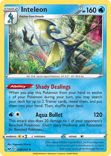 Image for Inteleon (058) (058/202) (SWSH01: Sword & Shield Base Set) - Pokemon