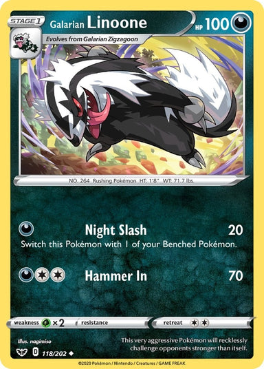 Image for Galarian Linoone (118/202) (SWSH01: Sword & Shield Base Set) - Pokemon