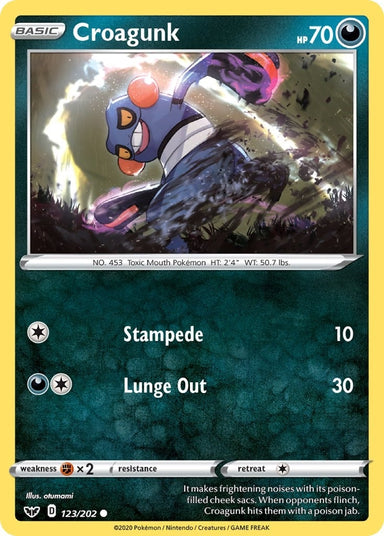 Image for Croagunk (123/202) (SWSH01: Sword & Shield Base Set) - Pokemon