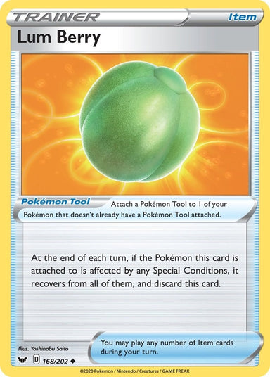 Image for Lum Berry (168/202) (SWSH01: Sword & Shield Base Set) - Pokemon
