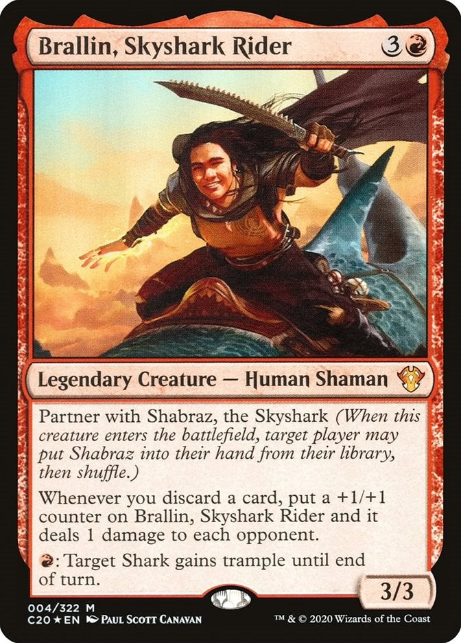 Image for Brallin, Skyshark Rider (4) (Commander 2020) (C20) - Magic: The Gathering
