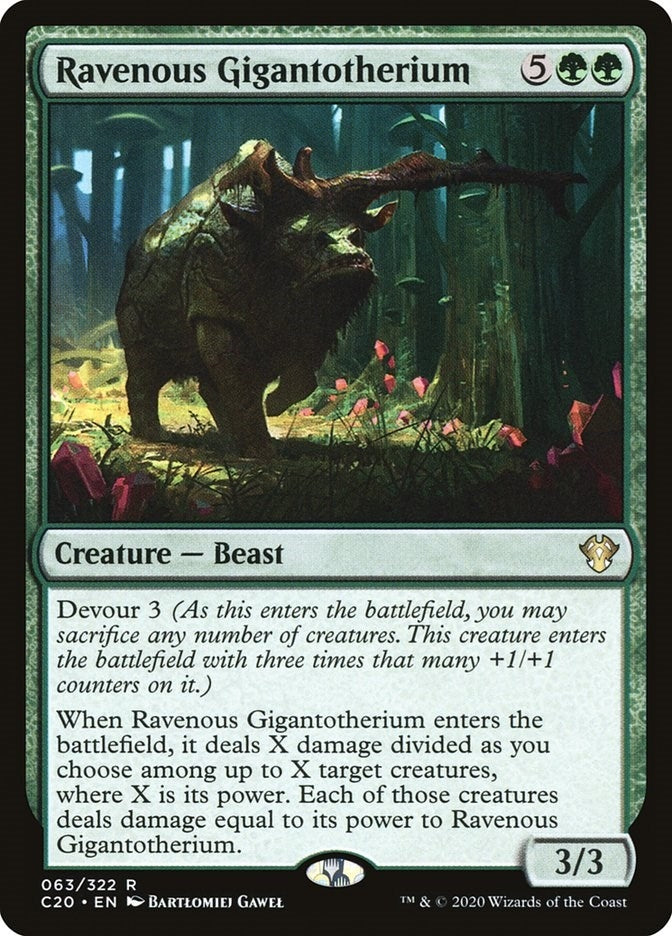 Image for Ravenous Gigantotherium (63) (Commander 2020) (C20) - Magic: The Gathering