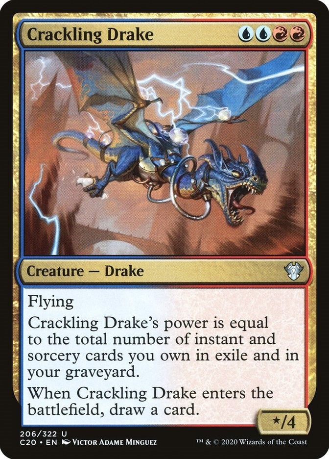 Image for Crackling Drake (206) (Commander 2020) (C20) - Magic: The Gathering
