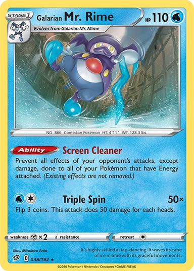 Image for Galarian Mr. Rime (038/192) (SWSH02: Rebel Clash) - Pokemon