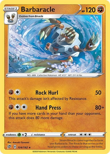 Image for Barbaracle (104/192) (SWSH02: Rebel Clash) - Pokemon