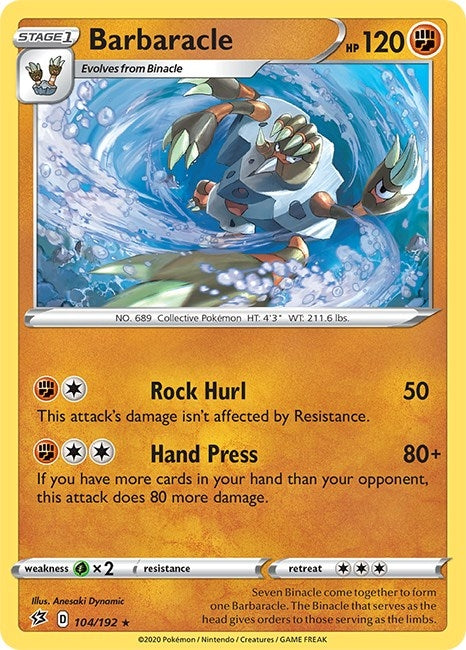 Image for Barbaracle (104/192) (SWSH02: Rebel Clash) - Pokemon