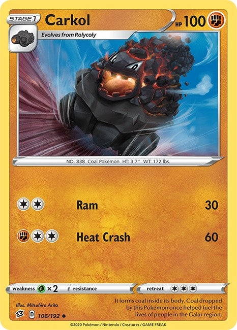 Image for Carkol (106/192) (SWSH02: Rebel Clash) - Pokemon