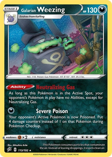Image for Galarian Weezing (113/192) (SWSH02: Rebel Clash) - Pokemon