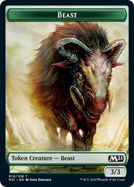 Image for Beast // Construct Double-Sided Token (10 // 14) (Core Set 2021) (M21) - Magic: The Gathering