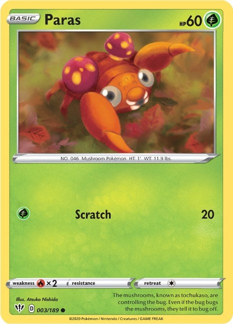 Paras (003/189) (SWSH03: Darkness Ablaze)