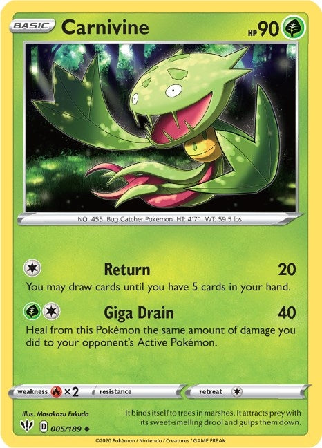 Carnivine (005/189) (SWSH03: Darkness Ablaze)