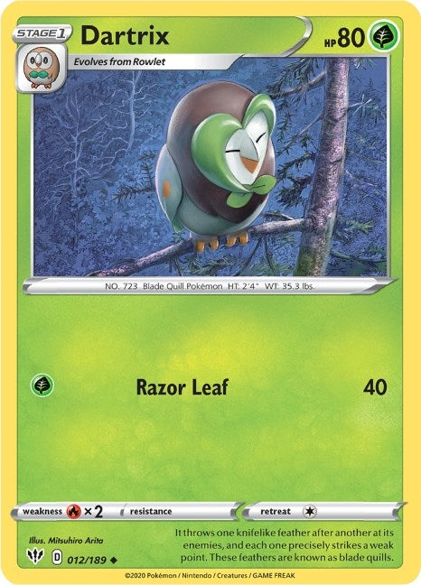 Dartrix (012/189) (SWSH03: Darkness Ablaze)