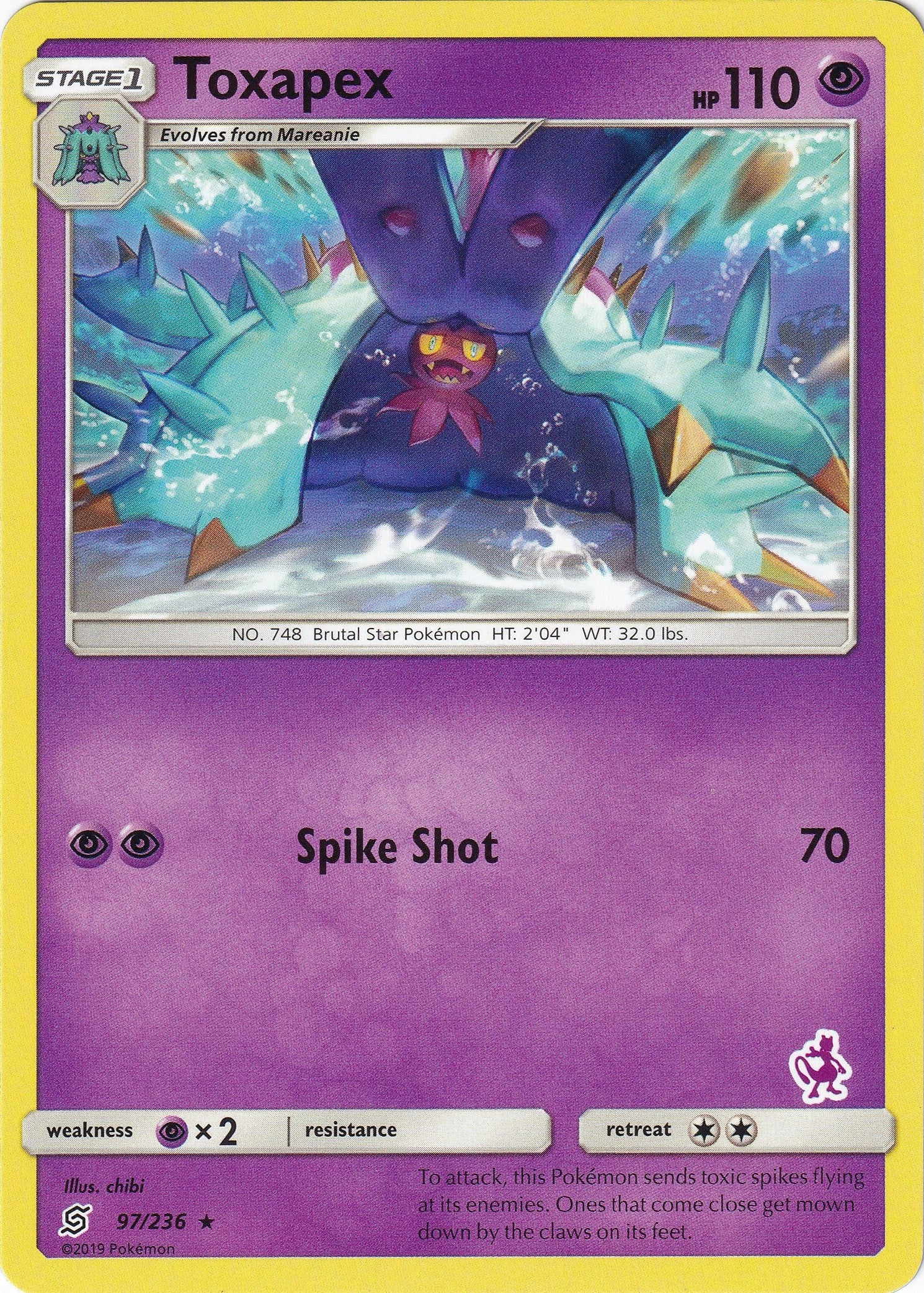 Toxapex - 97/236 (Mewtwo Stamped) (097/236) (Battle Academy)