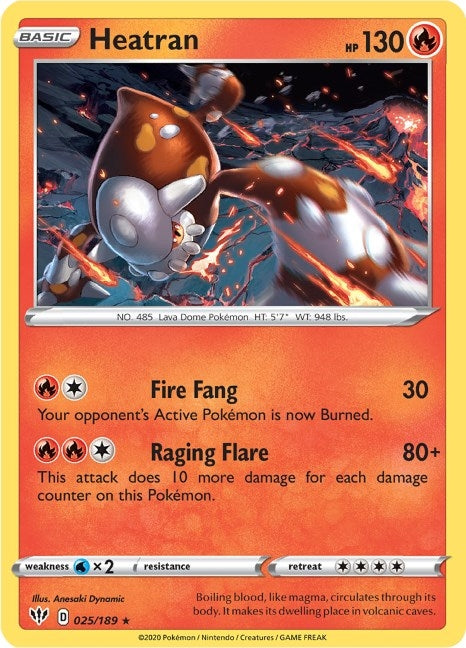 Heatran (025/189) (SWSH03: Darkness Ablaze)