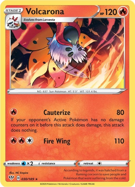 Volcarona (030/189) (SWSH03: Darkness Ablaze)