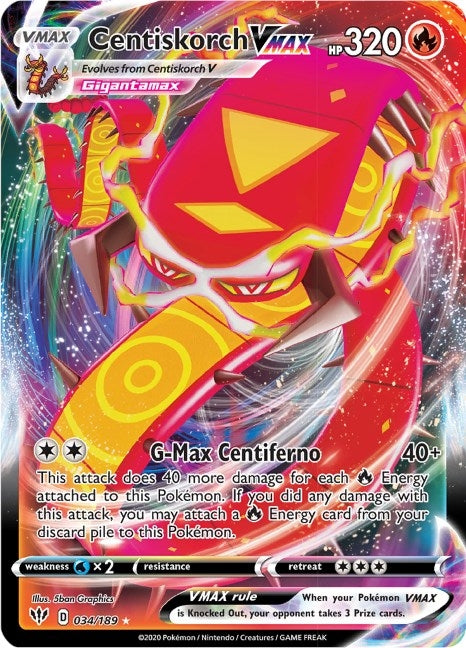 Centiskorch VMAX (034/189) (SWSH03: Darkness Ablaze)
