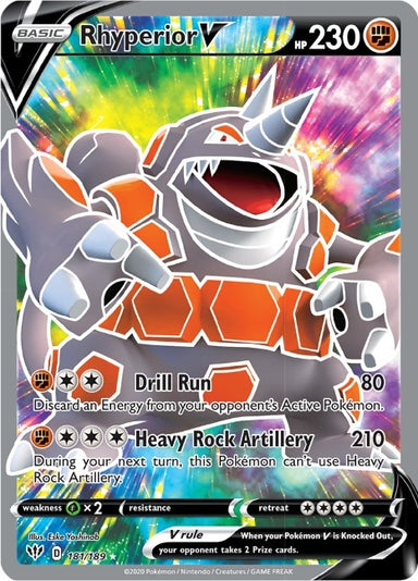 Image for Rhyperior V (Full Art) (181/189) (SWSH03) - Pokemon