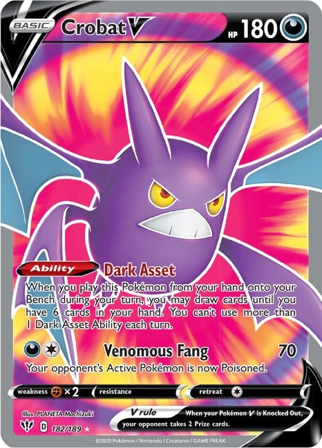 Crobat V (Full Art) (182/189) (SWSH03: Darkness Ablaze)