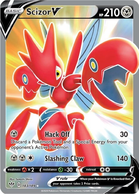 Scizor V (Full Art) (183/189) (SWSH03: Darkness Ablaze)