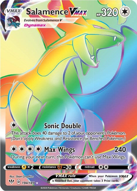 Salamence VMAX (Secret) (194/189) (SWSH03: Darkness Ablaze)