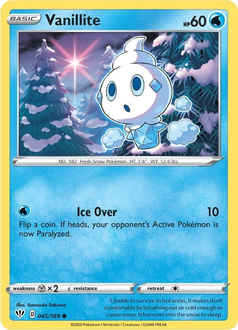 Vanillite (045/189) (SWSH03: Darkness Ablaze)