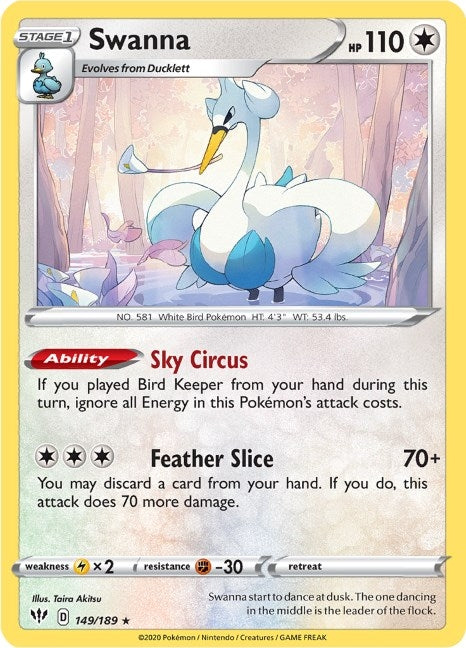 Swanna (149/189) (SWSH03: Darkness Ablaze)