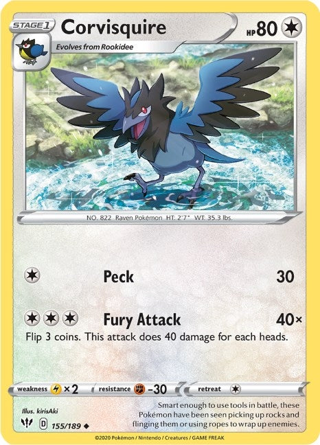 Corvisquire (155/189) (SWSH03: Darkness Ablaze)