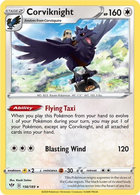 Corviknight (156/189) (SWSH03: Darkness Ablaze)