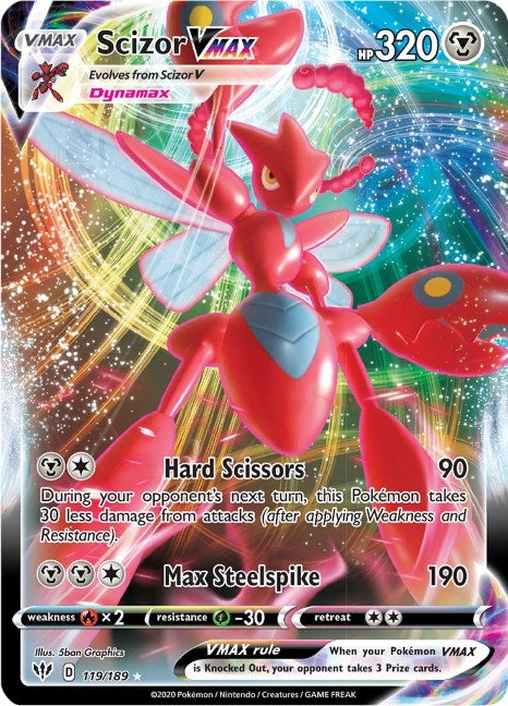 Image for Scizor VMAX (119/189) (SWSH03: Darkness Ablaze) - Pokemon