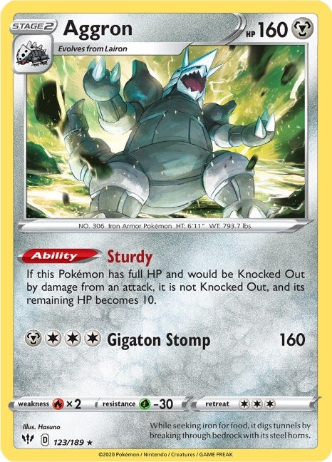 Aggron (123/189) (SWSH03: Darkness Ablaze)
