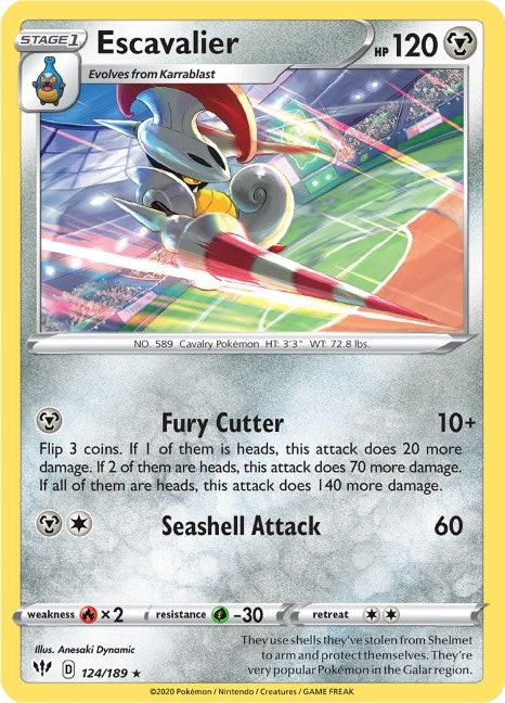 Escavalier (124/189) (SWSH03: Darkness Ablaze)