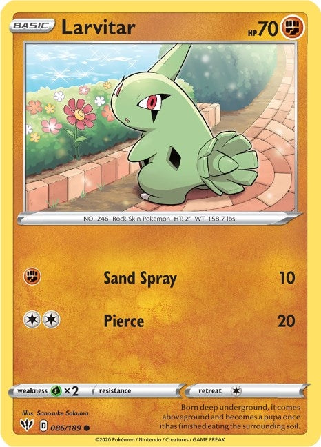 Larvitar (086/189) (SWSH03: Darkness Ablaze)