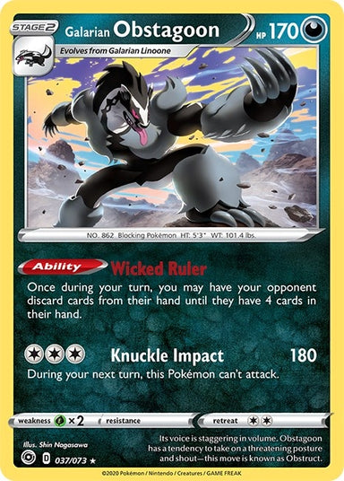 Image for Galarian Obstagoon (37/73) (Champion's Path) - Pokemon